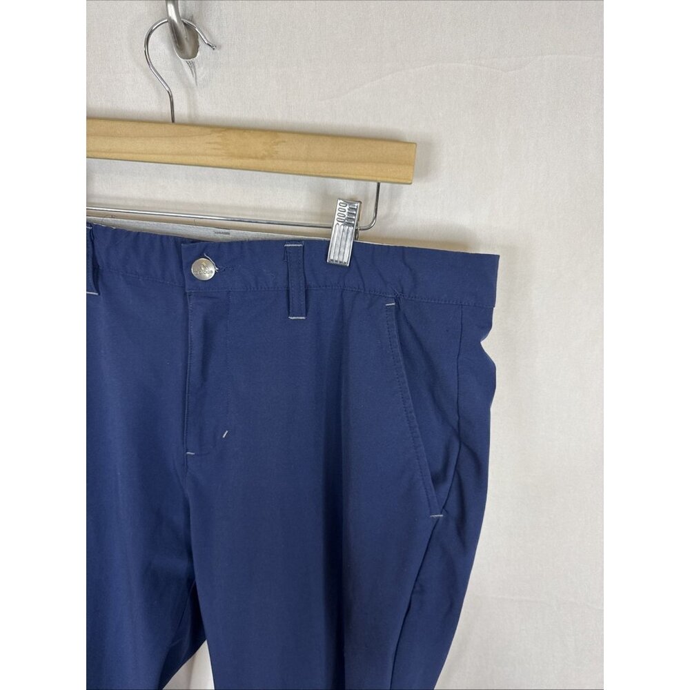 Adidas Golf Pants 34x32 Blue Stretch Performance Flat Front Athletic Fit - Picture 3 of 7
